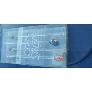 Global decor professional collection 4 pack of glass drink stirrers